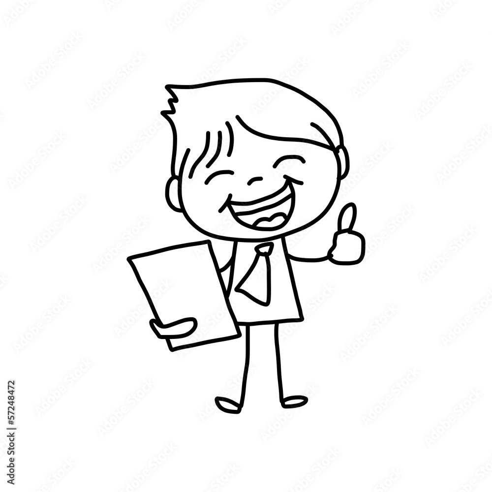 hand drawing cartoon character business person hand drawing cartoon character business person