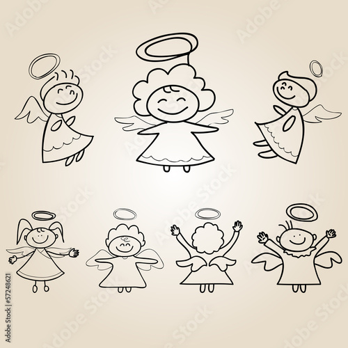 hand drawings cartoon angel