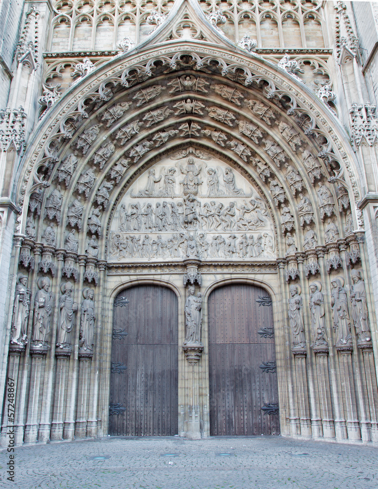Antwerp - Main portal on the cathedral of Our Lady