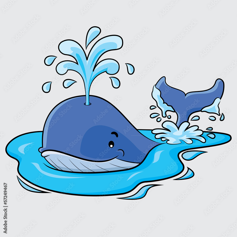 Fototapeta premium Whale Cartoon