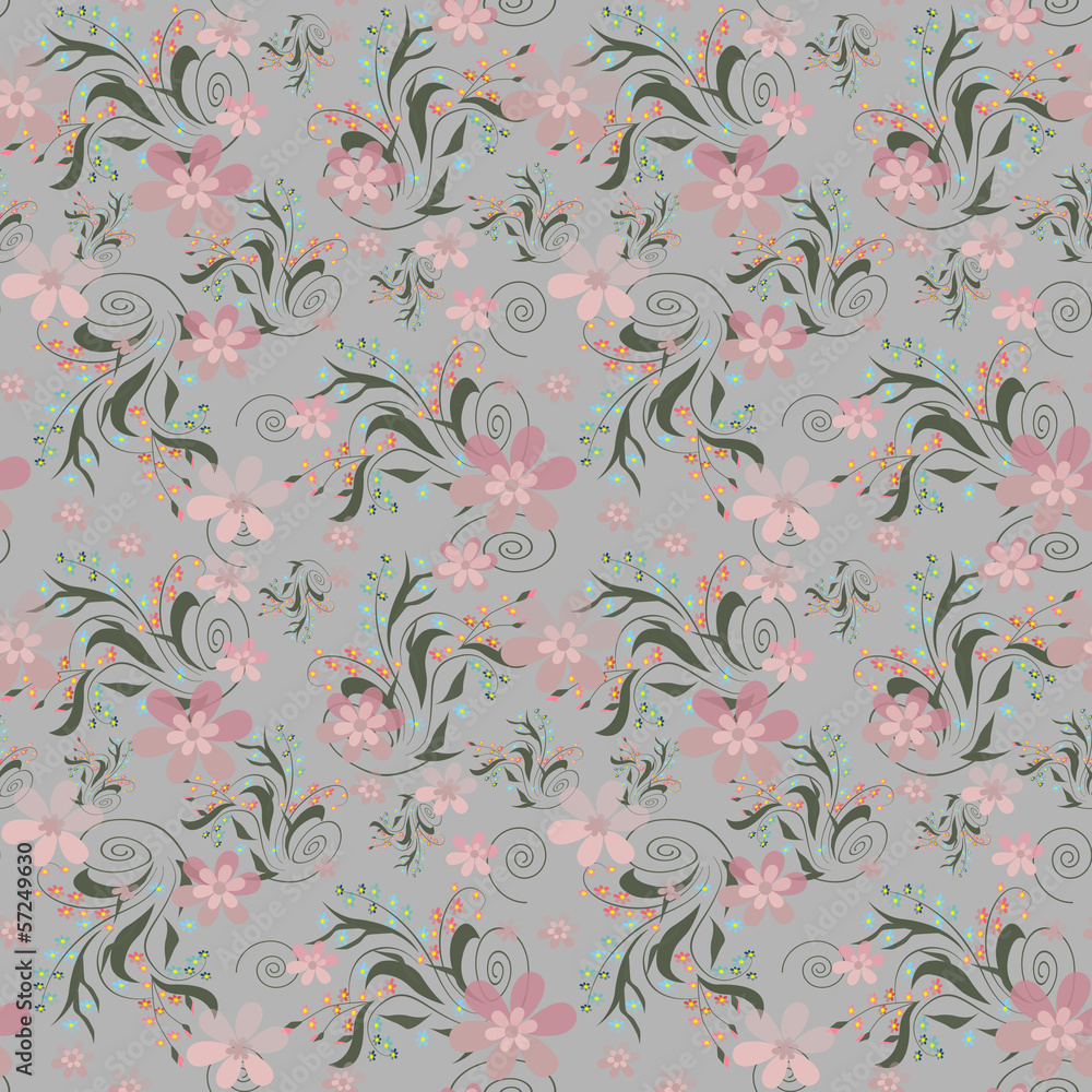 Fototapeta premium Seamless abstract floral pattern