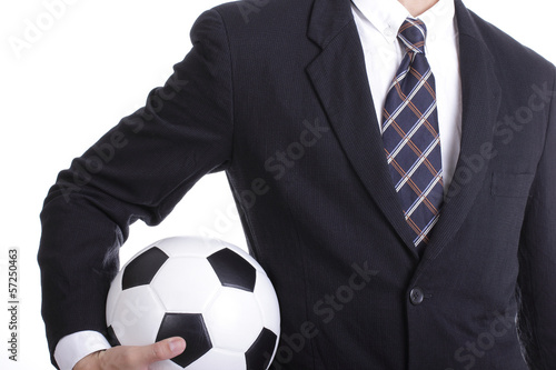 Fototapeta Naklejka Na Ścianę i Meble -  Football manager hold ball