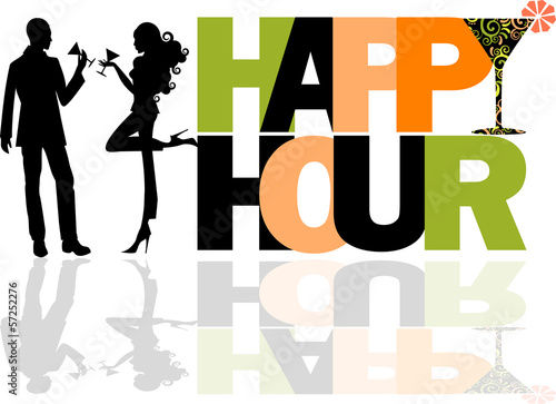 Happy Hour logo con coppia #57252276