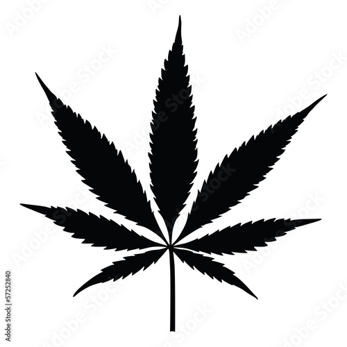 Vector cannabis leaf silhouette. Marijuana.