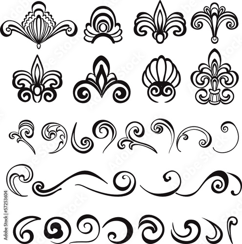 Set vintage floral elements for your design