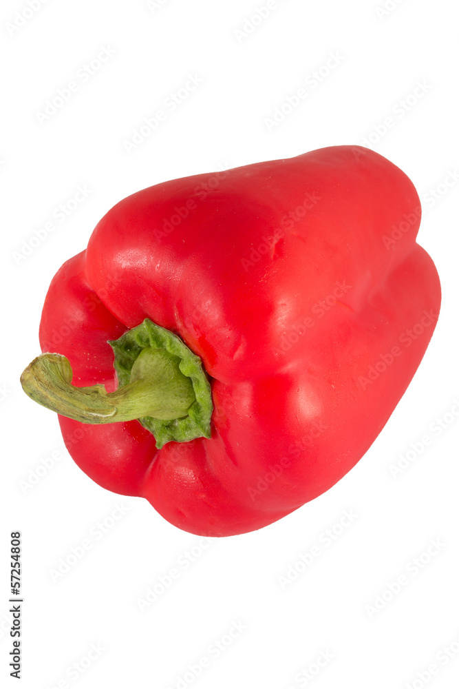 Isolated red raw pepper on white background Isolated red raw pepper on white background