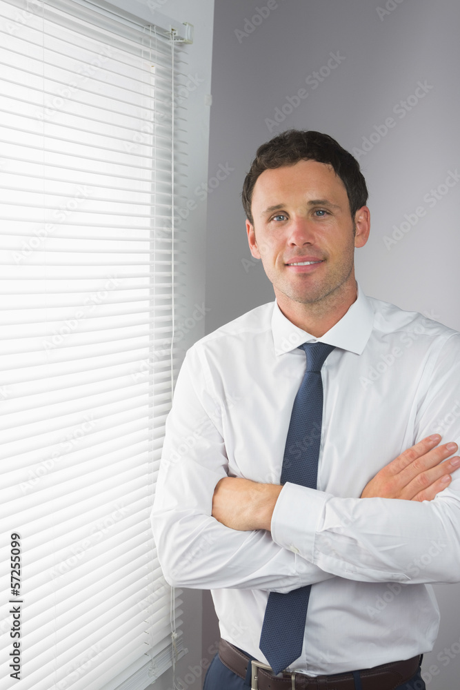 Smiling handsome businessman standing with crossed arms Smiling handsome businessman standing with crossed arms