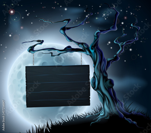 Halloween Wooden Sign Background