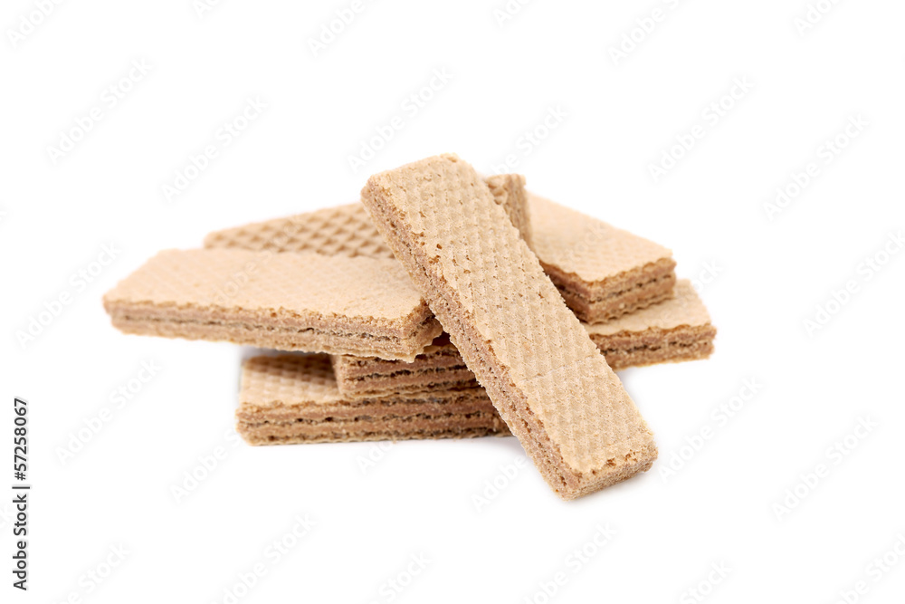 Wafers with chocolate isolated Wafers with chocolate isolated