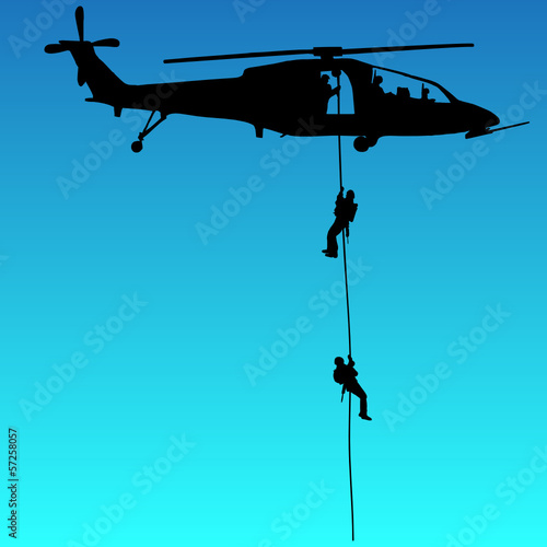 Landing of the helicopter-