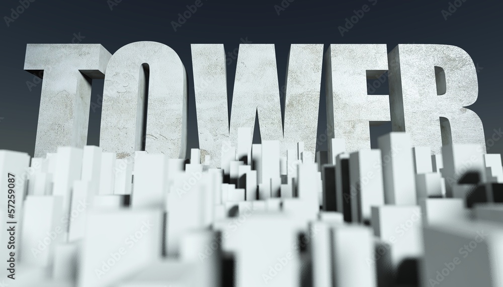 3d Tower in City concept, model of cityscape 3d Tower in City concept, model of cityscape