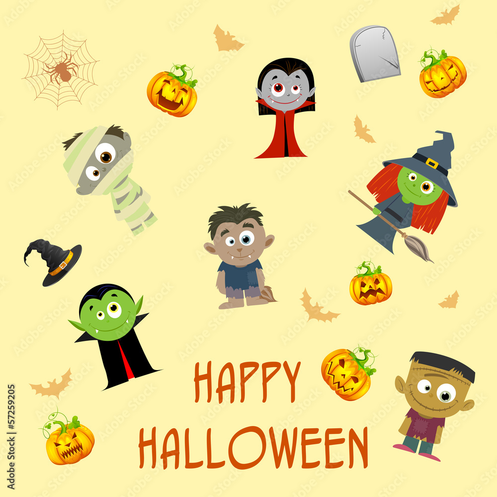 Fototapeta premium Halloween Patterned Background