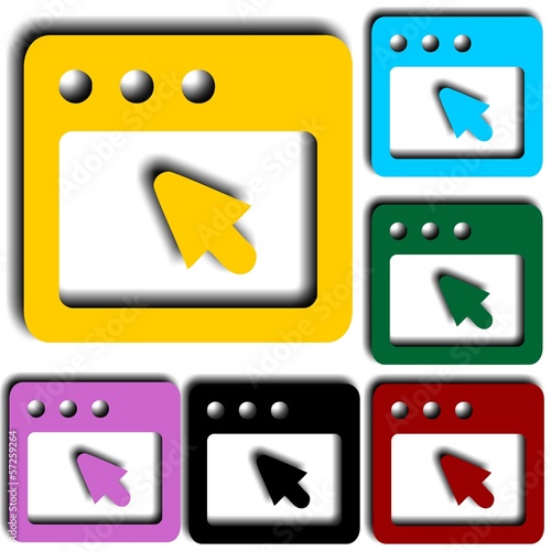 Colorful Computer monitor screen - Vector icon set