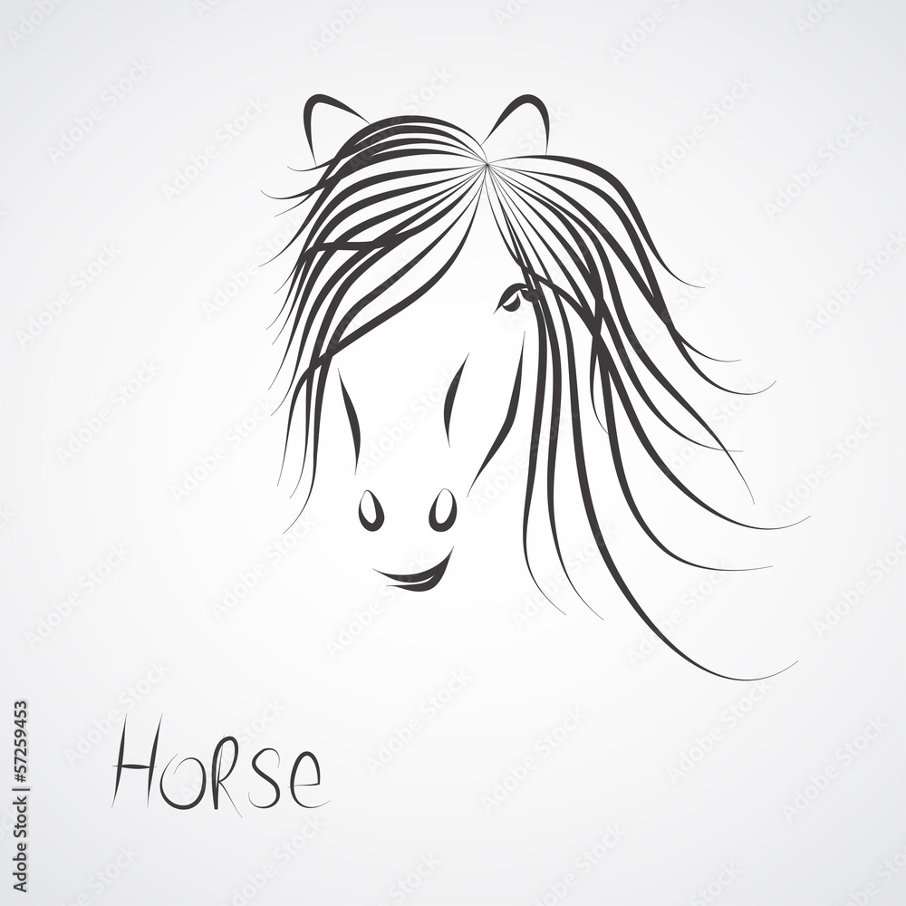 a hand-painted horse symbol vector a hand-painted horse symbol vector