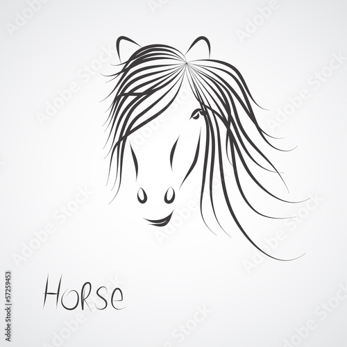 a hand-painted horse symbol vector