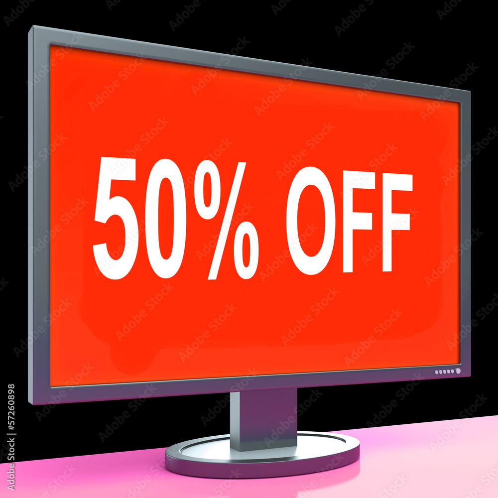 Fifty Percent Off Monitor Means Discount Or Sale Online Fifty Percent Off Monitor Means Discount Or Sale Online