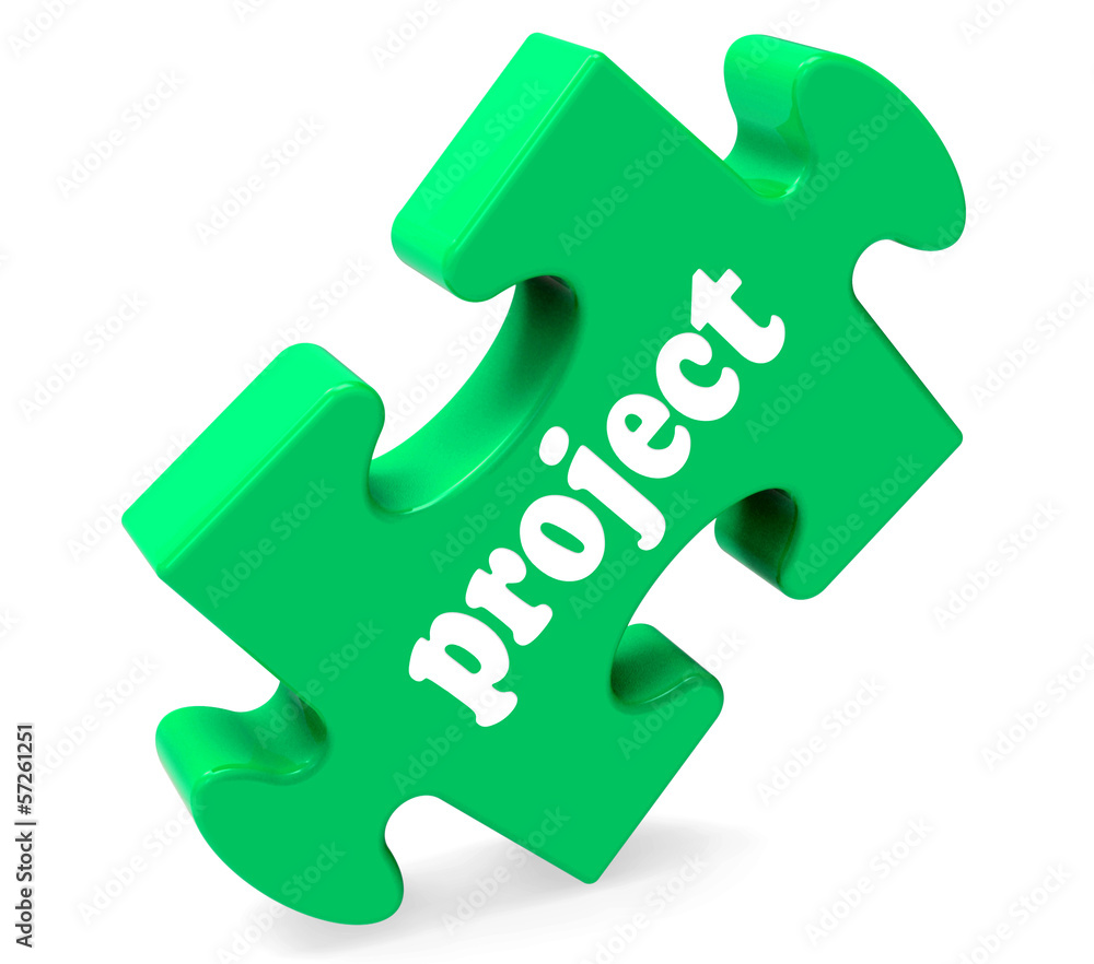 Project Puzzle Shows Planning Plan Or Task Project Puzzle Shows Planning Plan Or Task