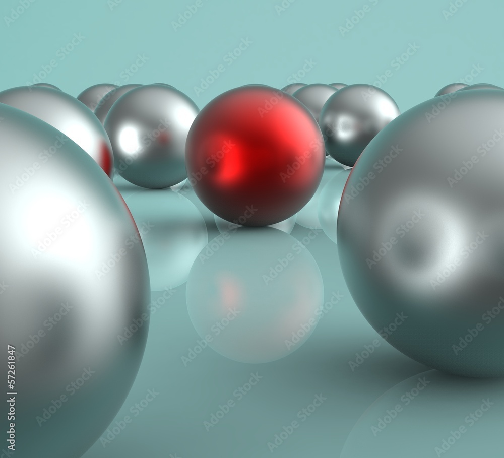 Standing Out Metallic Balls Showing Leadership Standing Out Metallic Balls Showing Leadership