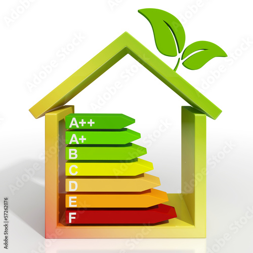 Energy Efficiency Rating Icon Shows Green House