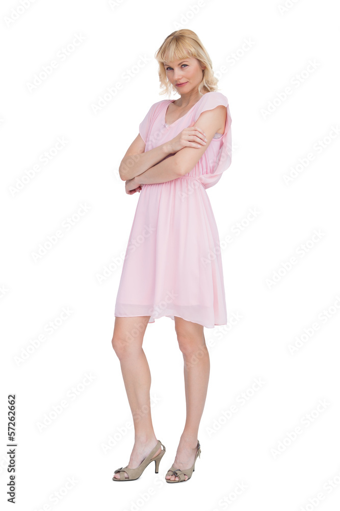Serious blonde posing and looking at camera Serious blonde posing and looking at camera