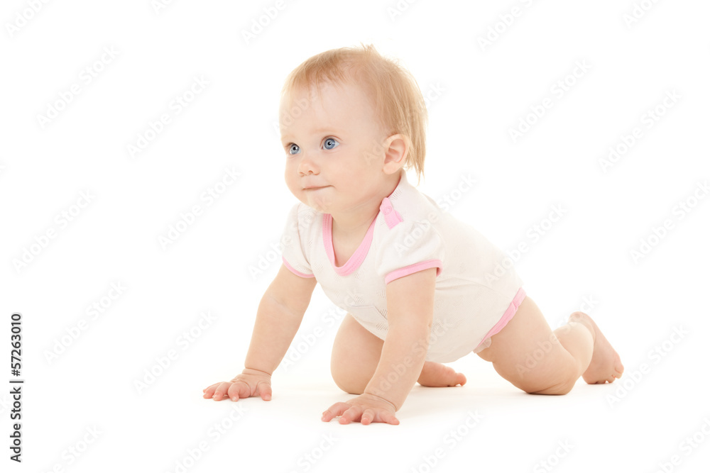 Cute baby with beautiful blue eyes on the white bacgkround Cute baby with beautiful blue eyes on the white bacgkround
