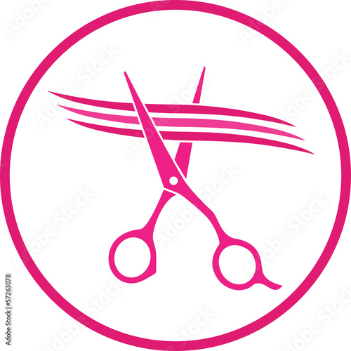 sign with scissors cutting hair strand