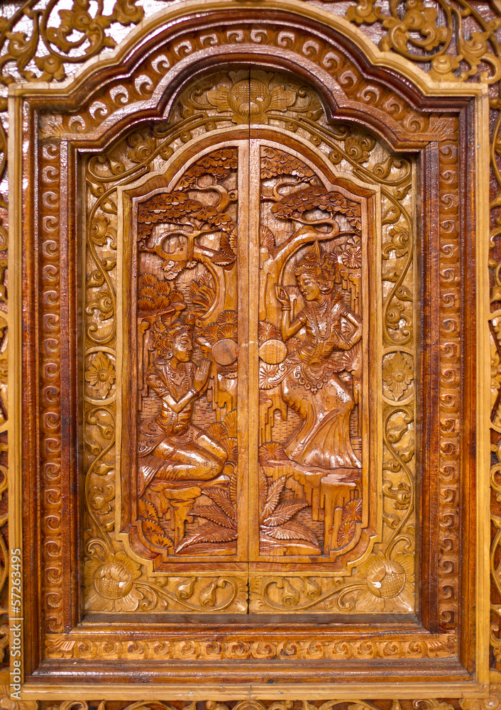 Native Thai style wood carving