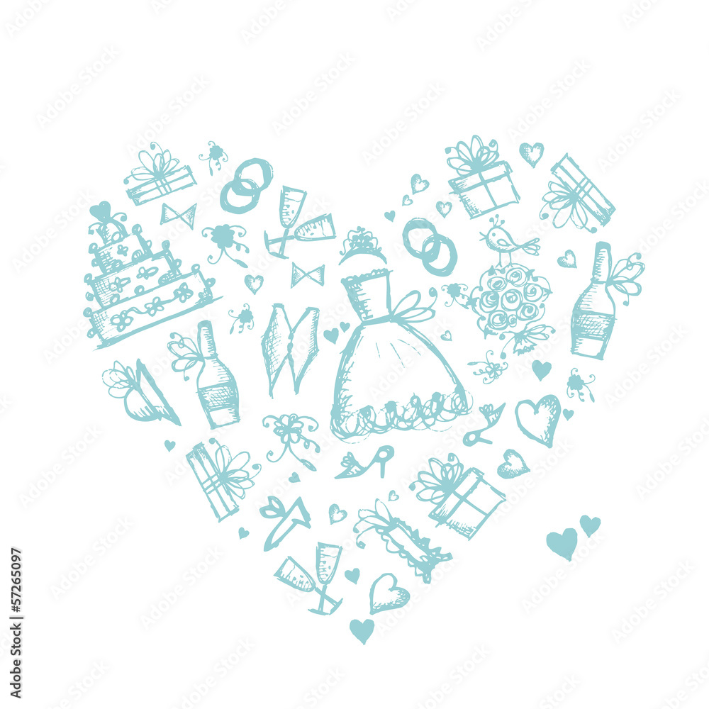 Wedding background, heart shape for your design