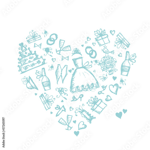 Wedding background, heart shape for your design