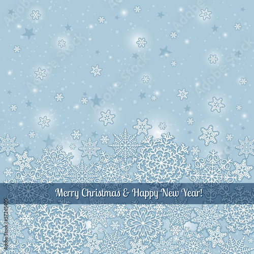grey background of snowflakes with label, vector