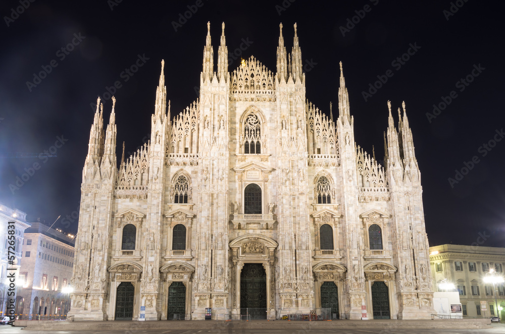 Duomo cathedral in Milan.Front view