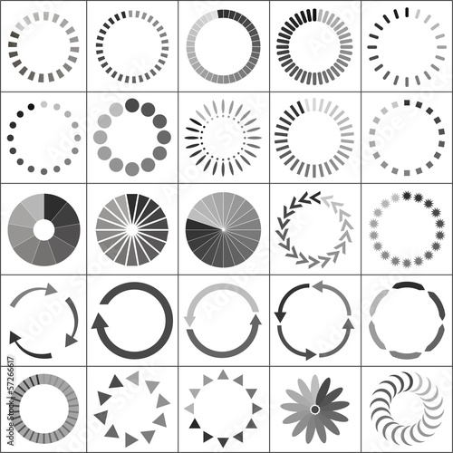 Set of loading status icons