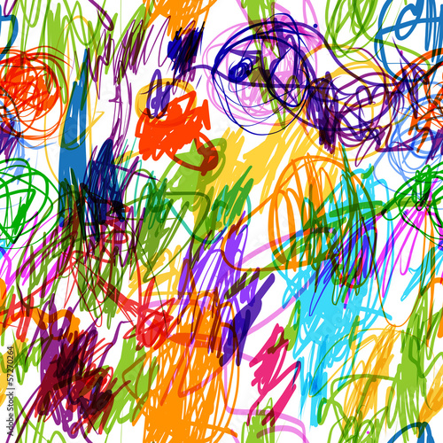 Seamless pattern with childish doodles for your design
