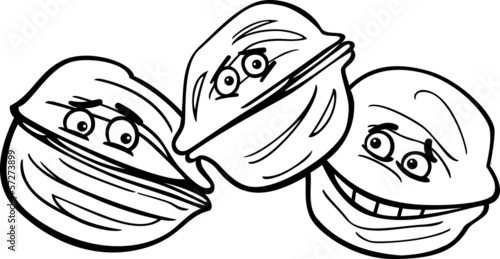 walnuts cartoon coloring page