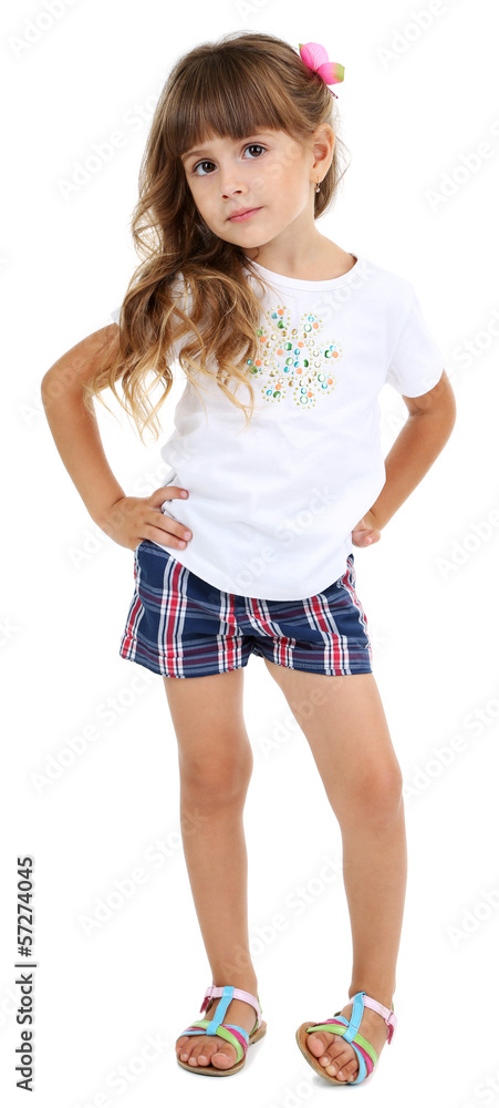 Little girl posing isolated on white Little girl posing isolated on white