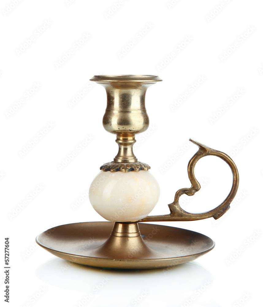 Old candleholder isolated on white Old candleholder isolated on white