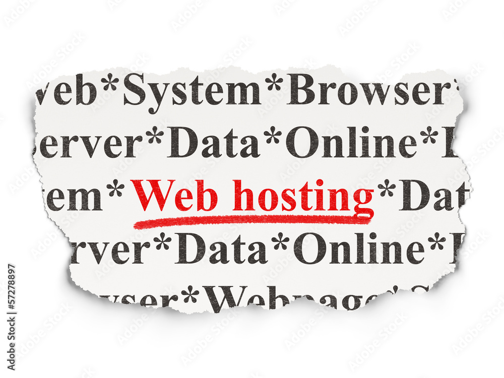 Web design concept: Web Hosting on Paper background Web design concept: Web Hosting on Paper background