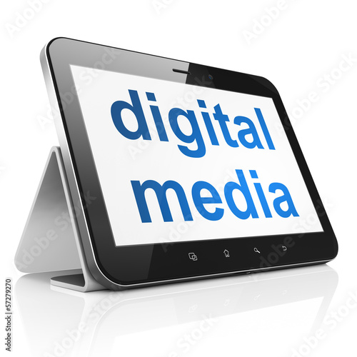 Advertising concept: Digital Media on tablet pc computer