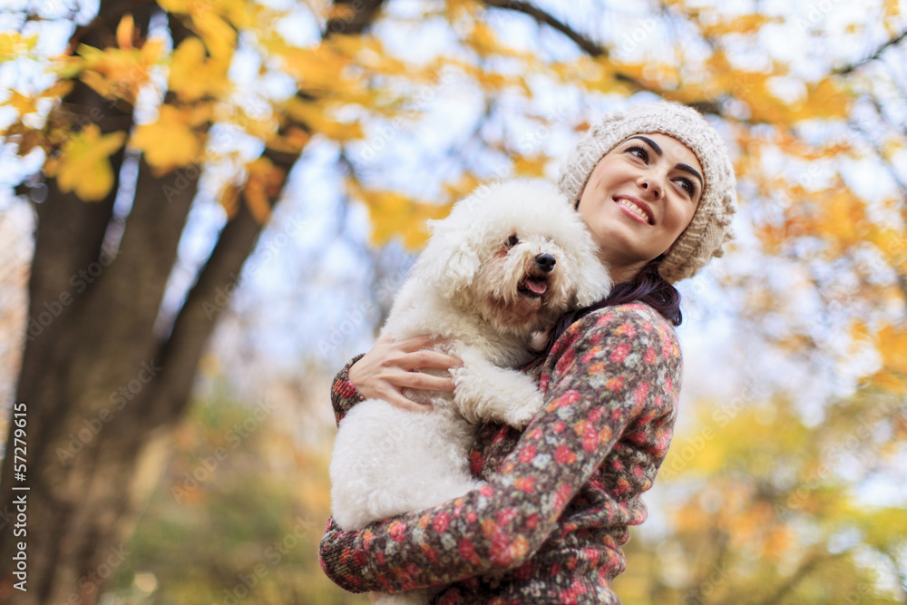 Young woman with a dog Young woman with a dog