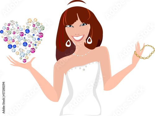 Beautiful young woman with jewelry