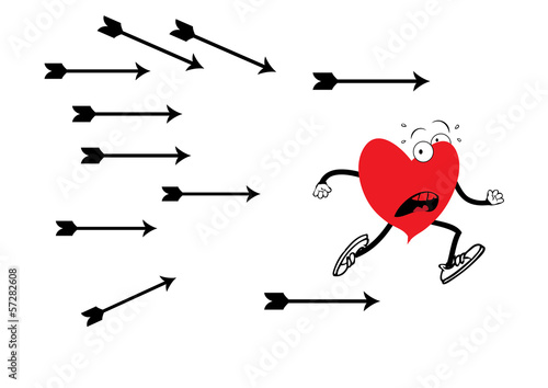 running heart vector