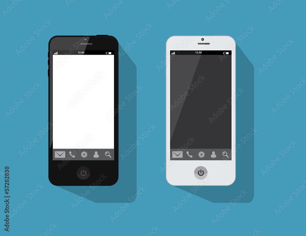 Smartphone with flat look Smartphone with flat look
