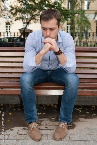 Man relaxing in the public garden