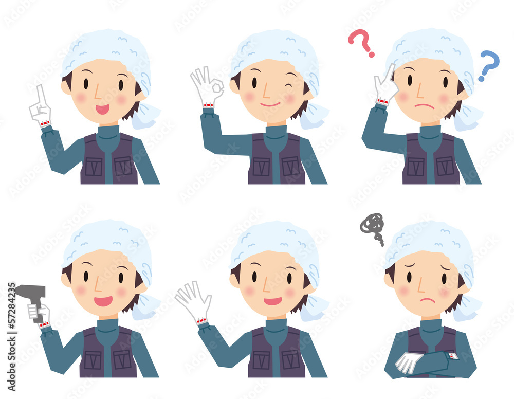 働く男性　いろいろな表情