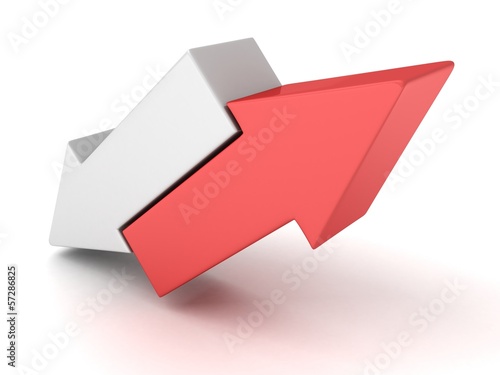 red and white against opponent concept arrows