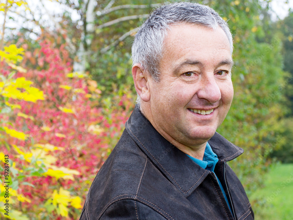 Friendly men portrait in autumn Friendly men portrait in autumn