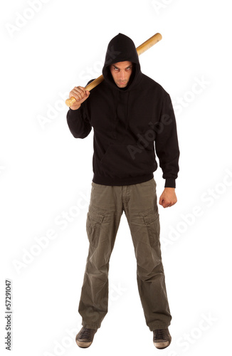 Hooligan with baseball bat