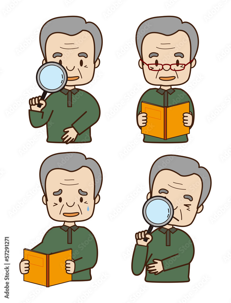 老眼の高齢者 Stock イラスト Adobe Stock