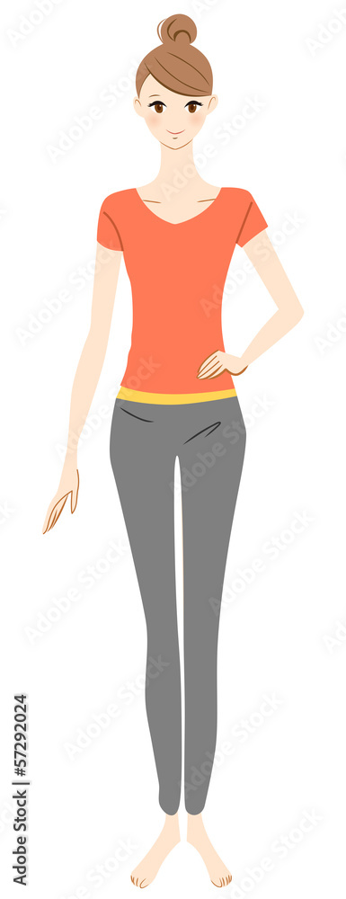 ポーズをとる女性 ポーズをとる女性
