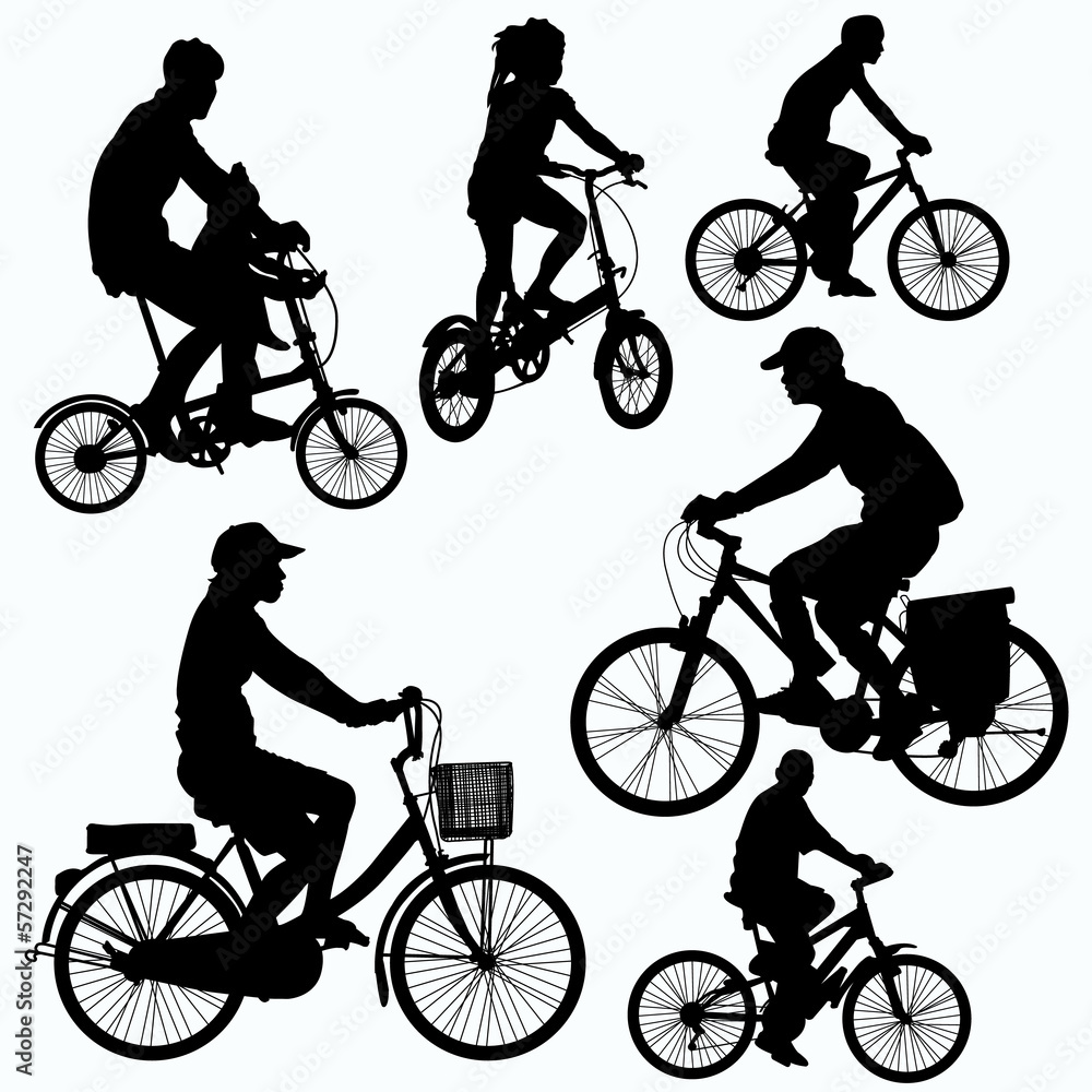 Obraz premium Bicycle Ride Silhouettes vector